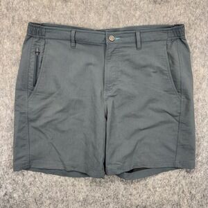 Free Fly Shorts Men XL 36 Blue Gray Commuter Hybrid Fishing Beach Stretch Bamboo